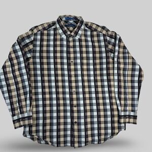 Tommy Bahama Mens Long Sleeve Silk Plaid Button Up Shirt L G